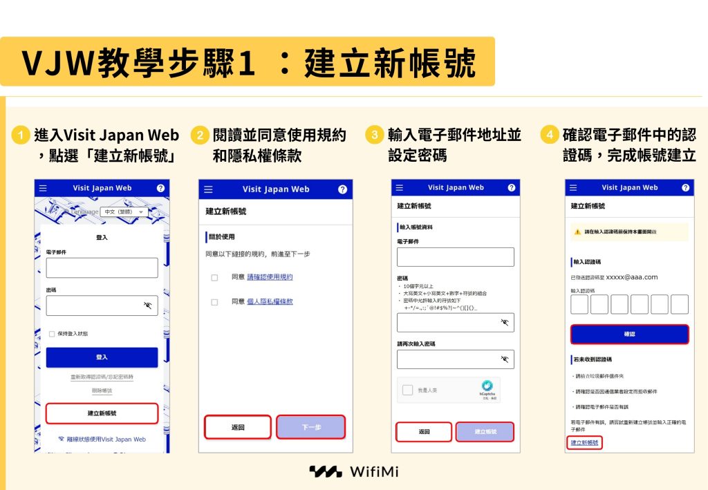 Visit Japan Web教學步驟：建立新帳號