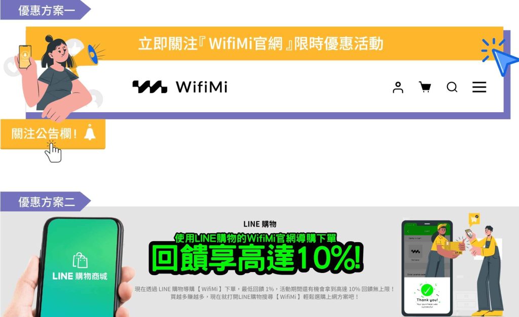 WifiMi 兩大優惠方案